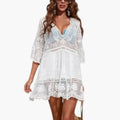 Women's Cover Up Dress with Lace Detailing and Loose Fit