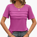 Women’s Crew Neck Layered Front Short Sleeve T-Shirt