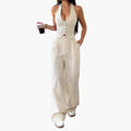 Women's Crop Top Wide-Leg Pants Two-Piece Set