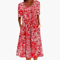 Women’s Dress with Floral Print and Side Pockets