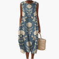 Women's Sleeveless Dress with Loose Fit and Lightweight Fabric