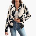 Women’s Floral Bomber Jacket with Zip Front