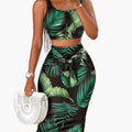 Women’s Floral Crop Top and Midi Dress Set – Two-Piece Summer Outfit