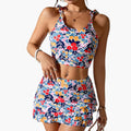 Women’s Floral Crop Top and Ruffle Skirt Set – Two-Piece Outfit