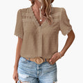 Women’s Floral Lace Top with Sheer Panels