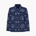 Women’s Floral Print Bomber Jacket with Button Front