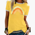 Women’s Graphic Text Print T-Shirt with Short Sleeves – Crew Neck Top