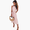 Women’s Halter Neck Jumpsuit with Waist Belt