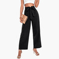 Women's High-Waist Palazzo Pants with Tie Belt