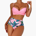 Women’s High-Waisted Push-Up Bikini Set with Padded Top