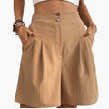 Women's High-Waisted Wide-Leg Shorts with Side Pockets