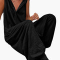 Women’s Hooded Button-Front Jumpsuit with Pockets – Long Sleeve One-Piece
