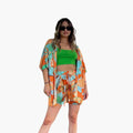 Women’s Jacket and Shorts Set – Two-Piece Outfit with Zip-Up Jacket and Elastic Waist Shorts