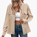 Women’s Jacket with Stand Collar Zip Front and Chest Pockets