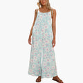 Women’s Jumpsuit with Adjustable Straps and Printed Surface