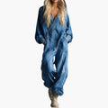 Women's Jumpsuit with Hood and Long Sleeve Design