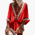 Women's Jumpsuit with V Neckline and Wide Legs