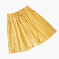 Women's Knee-Length Shorts with Elastic Waist and Straight Legs