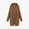 Women’s Knitted Cardigan with Hood and Open Front
