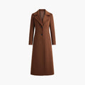 Women's Long Coat with Shawl Collar and Waist Belt