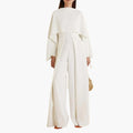 Women’s Long Sleeve Wide Leg Jumpsuit with Front Zip