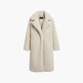 Women's Long Teddy Coat with Wide Collar