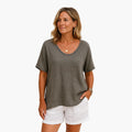 Women’s T Shirt with Round Neck and Loose Fit
