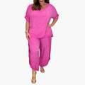 Women's Loose Top and Wide Leg Pants Two-Piece Set
