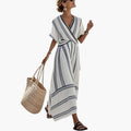 Women’s Maxi Dress with Round Neck and Relaxed Fit