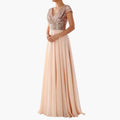 Women’s Maxi Dress with V-Neck and Sequin Panels