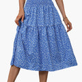 Women's Maxi Skirt with Elastic Waistband and Floral Print
