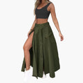 Women's Maxi Skirt with Side Pockets and High Slit