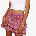 Women's Midi Skirt with Elastic Waistband and Straight Hemline