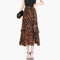 Women's Midi Skirt with Side Split and Elastic Waistband