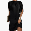 Women’s Mini Dress with Mock Neck and Slit Sleeves