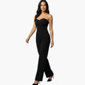 Women’s Off-Shoulder Jumpsuit with Corset-Style Bodice