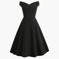 Women’s Off Shoulder Midi Dress with Fitted Waist