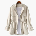 Women's Overcoat with Double Breasted Closure and Waist Belt