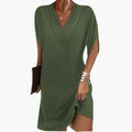 Women’s Oversized V-Neck Summer Dress with Loose Fit