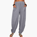 Women’s Palazzo Pants with Elastic Waist and Side Pockets