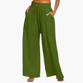 Women’s Palazzo Pants with Elastic Waistband and Side Pockets