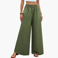 Women’s Palazzo Pants with Elastic Waistband and Straight Cut
