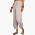 Women’s Palazzo Pants with Elastic Waist and Hip Pockets