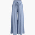 Women's Palazzo Pants with Elastic Waist and Pockets