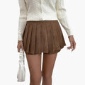 Women's Pleated Skirt with Elastic Waistband and Midi Length