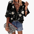 Women’s Round Neck Blouse – Short Sleeve Woven Top