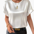 Women’s Round Neck T-Shirt with Plain Surface