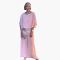 Women’s Set with Embellished Top and Wide Leg Pants