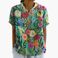 Women's Shirt with Floral Pattern and Button Closure