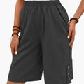 Women’s Shorts with Elastic Waist and Button Details